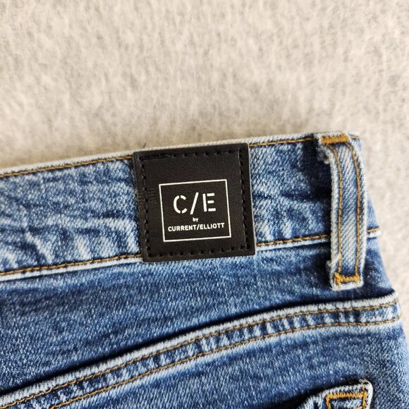 Current Elliott Jeans Womens 30 Blue High Rise Tapered Leg Whiskered Denim - Picture 6 of 9
